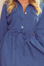 Load image into Gallery viewer, Numoco 298-2 CLARA - Shirt dress with puffy sleeves - blue