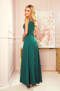 Numoco 299-4 CHIARA elegant maxi dress with straps - green