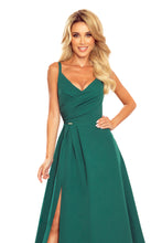Cargar imagen en el visor de la galería, Numoco 299-4 CHIARA elegant maxi dress with straps - green