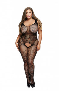 BACI BODYSTOCKING BLACK PATTERNED 50008-33