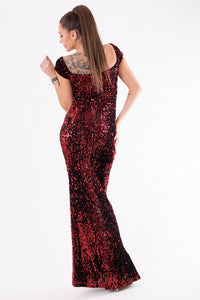 EVA&LOLA  DRESS sequins RED 54004-1