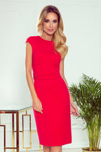 Cargar imagen en el visor de la galería, Numoco 301-2 TAMARA Elegant midi dress with belt - red