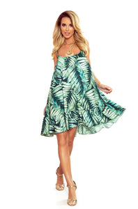 Numoco 302-1 BEATRICE A strappy dress with green leaves