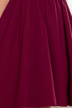 Load image into Gallery viewer, Numoco 307-3 POLA dress with frills on the neckline - Burgundy color