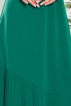 Load image into Gallery viewer, Numoco 308-1 KARINE - trapezoidal dress with asymmetrical pleat - green