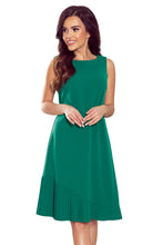 Load image into Gallery viewer, Numoco 308-1 KARINE - trapezoidal dress with asymmetrical pleat - green