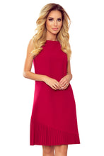 Load image into Gallery viewer, Numoco 308-2 KARINE - trapezoidal dress with asymmetrical pleat - red
