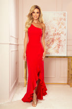 Cargar imagen en el visor de la galería, Numoco 317-1 One shoulder long dress - red