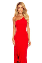 Cargar imagen en el visor de la galería, Numoco 317-1 One shoulder long dress - red