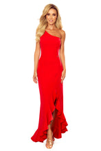 Cargar imagen en el visor de la galería, Numoco 317-1 One shoulder long dress - red