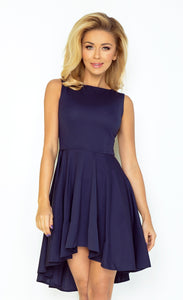 Exclusive dress with longer back - dark blue 33-3