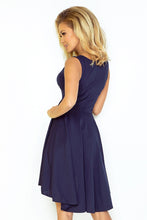 Cargar imagen en el visor de la galería, Exclusive dress with longer back - dark blue 33-3