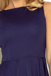 Exclusive dress with longer back - dark blue 33-3