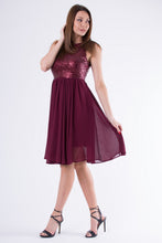 Cargar imagen en el visor de la galería, EVA &amp; LOLA DRESS burgundy 58006-1