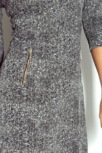 Dress with zippers - pepper and salt 38-15