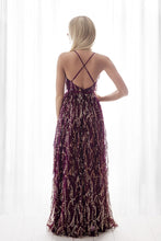 Load image into Gallery viewer, SENAT SEQUINS  DRESS BURGUNDY 64010-1