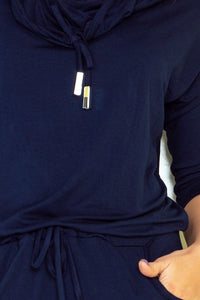 Sports dress with binding - navy blue 44-6