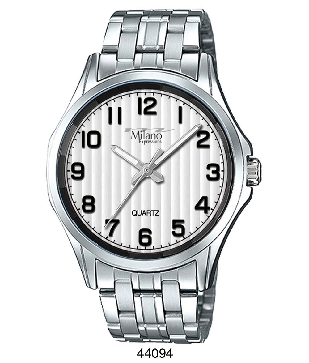 M Milano Expressions Silver Metal Band Watch with White Dial