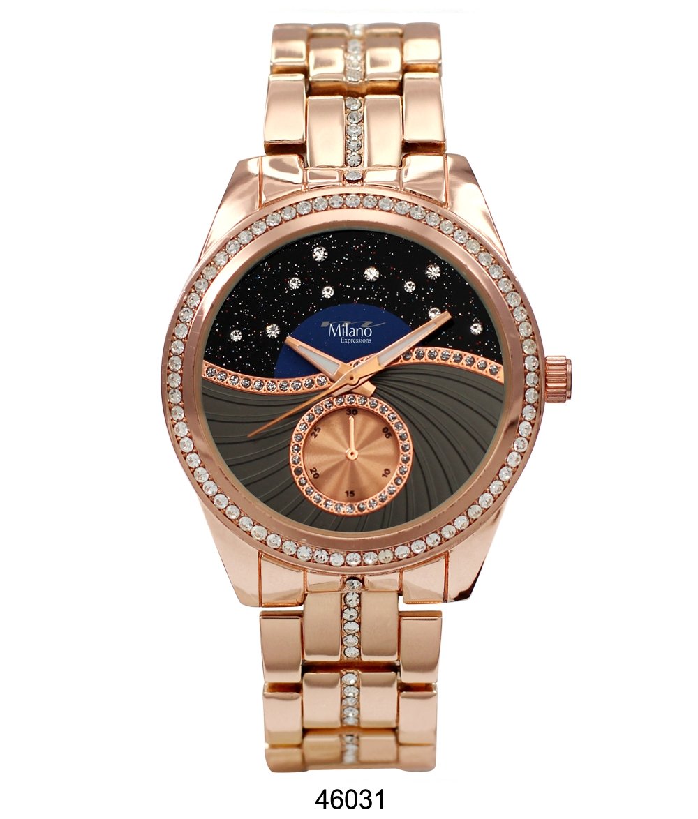 M Milano Expressions Rose Gold Metal Band Watch