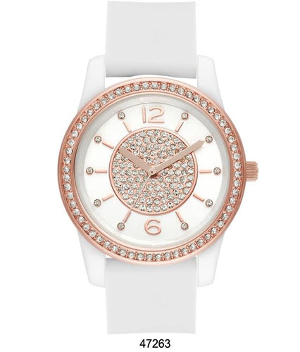 M Milano Expressions White Silicon Band Watch with White