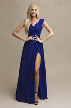 Load image into Gallery viewer, SENAT  CUT DRESS ROYAL BLUE 67004-3