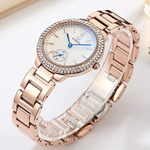 Women's Fashion Waterproof Watch Analog Quartz Watches with Stainless Steel