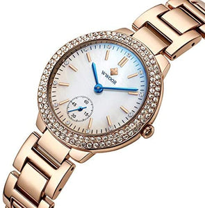 Women's Fashion Waterproof Watch Analog Quartz Watches with Stainless Steel