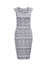 Fitted dress - ecru + Blue 53-14