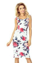 Cargar imagen en el visor de la galería, Fitted dress -  Colorful large flowers 53-30