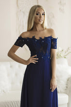 Cargar imagen en el visor de la galería, SENAT DELICATE DRESS NAVY BLUE 66008-1