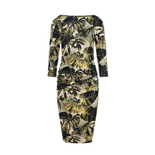 Load image into Gallery viewer, 59-8 Pullover with ruffles - leaves + honey