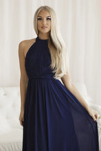 Load image into Gallery viewer, SENAT OPEN BACK  DRESS NAVY BLUE 68006-1