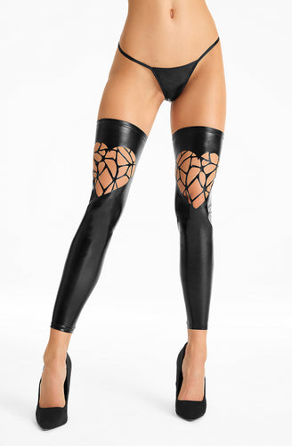 GLOSSY STOCKINGS WITH SPOKE HEART S532 - 7HEAVEN