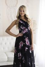 Load image into Gallery viewer, SENAT FLOWER DRESS ROYAL BLACK 64001-2