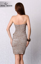 Load image into Gallery viewer, 3102-1 Pleated dress with camouflage motif - brown