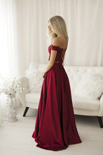 Load image into Gallery viewer, SENAT CORSET DRESS MAROON  68002-1