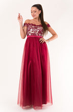 Charger l&#39;image dans la galerie, EVA &amp; LOLA DRESS burgundy 60010-1