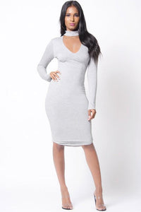 Long Sleeve Choker Dress