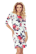 Load image into Gallery viewer, Dress with sleeves 3/4 - Red flowers 88-16