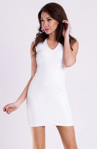 PINK BOOM  DRESS - WHITE 9603-2