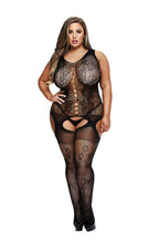 Cargar imagen en el visor de la galería, BACI BODYSTOCKING BLACK PATTERNED 50008-42