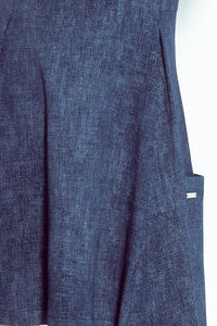 Contrafold dress with pockets - dark blue jeans 99-2