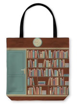 Load image into Gallery viewer, Tote Bag, Bookcase In Reading Room Illustration