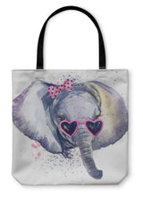 Load image into Gallery viewer, Tote Bag, Baby Elephant Tshirt Graphics Baby Elephant Illustration With Splash Watercolor