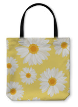 Load image into Gallery viewer, Tote Bag, With Daisy Flowers On Yellow Illustration