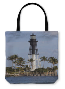 Tote Bag, Hillsboro Inlet Lighthouse In Pompano Beach