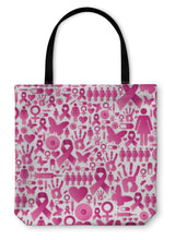 Load image into Gallery viewer, Tote Bag, Breast Cancer Awareness Pattern