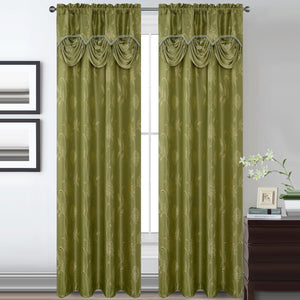 Lucia Jacquard Rod Pocket Panel with Attached