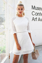 Load image into Gallery viewer, Vintage Hollow Out Elegant half Sleeve Midi Dress