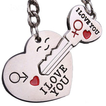 Load image into Gallery viewer, Couple I LOVE YOU Heart Keychain Ring Keyring